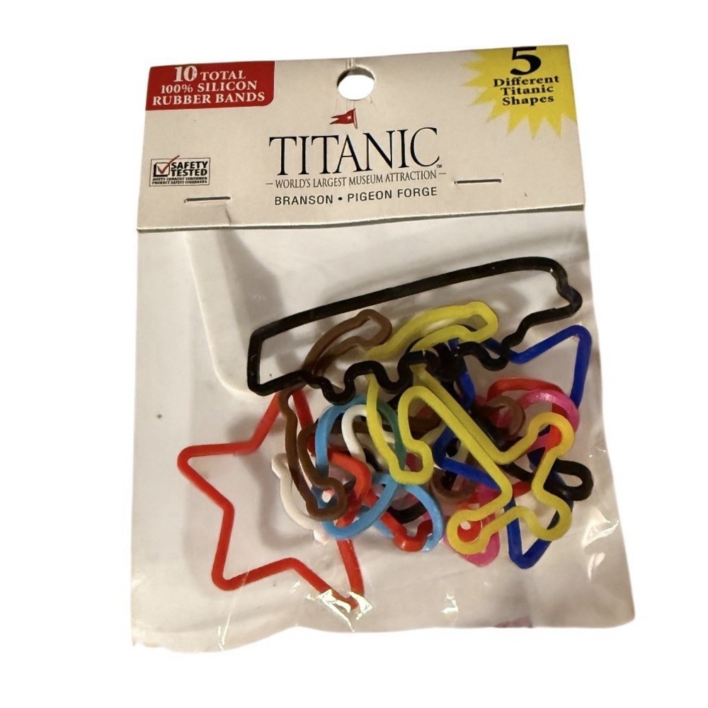 Titanic Museum Attraction Shaped Rubber Bands 2010 Souvenir Sealed Pack